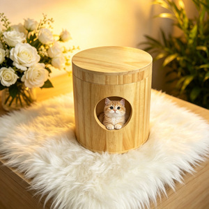 Wooden <b>Pet</b> Urn 12x12x12 Cremation <b>Box</b> Airtight Desktop <b>Memorial</b> <b>For</b> Dog Cat - Product Image 4