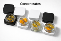 Kit d'emballage magnétique pour concentrés, taille standard, 8 pièces, prêt à expédier, avec bocaux en verre, étiquettes autocollantes pour couvercles et style personnalisé