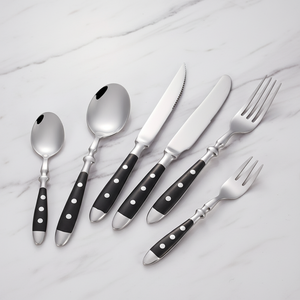 Couteau, fourchette et cuillère en acier inoxydable 430 avec poignée en bakélite, finition miroir, multi-spécifications, pour hôtels et cadeaux - Product Image 4