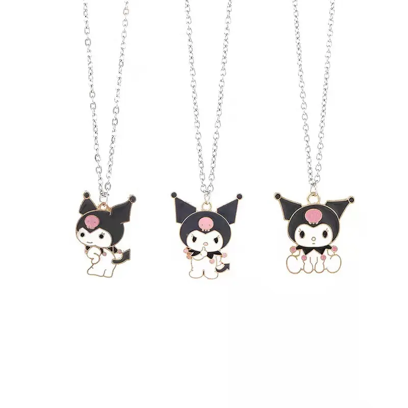 Hot Selling Cartoon Kuromi Necklace Anime Melody Pendant Metal Charming Sanrioed Necklace for Decoration