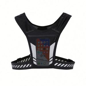 Chaleco Reflectante Ajustable para Hombre y Mujer, Chaleco con Soporte para Teléfono para Correr, para Camping - Product Image 4