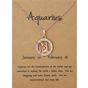 Collana con Ciondolo Segno Zodiacale in Lega, 12 Costellazioni, Aquario, Leone, Scorpione, Toro, Bilancia, Stella Guardiana - Product Image 6
