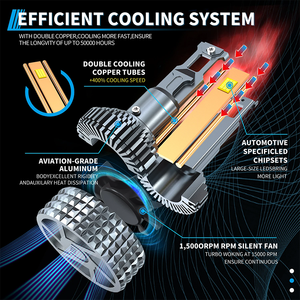 Hynbyzj công suất cao 220W mạ đầu ánh sáng <span class=keywords><strong>F9</strong></span> xe dẫn đầu đèn H4 H 11 9005 9006 hi-thấp chùm xe đèn pha - Product Image 3