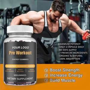 ओम क्रिएटिन प्री-वर्कआउट गुम्मीज़ 60ct ऊर्जा बढ़ाने वाले वयस्कों के लिए शरीर निर्माण अनुकूलन योग्य रंग अनुकूलित - Product Image 6