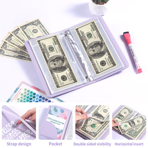 Carnet de budget A6 en cuir PU avec 100 enveloppes <span class=keywords><strong>pour</strong></span> économies sur 100 jours, <span class=keywords><strong>classeur</strong></span> de rangement avec 100 enveloppes réutilisables <span class=keywords><strong>pour</strong></span> le suivi des économies - Product Image 3