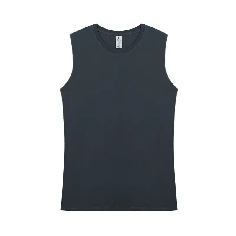 Tank Top poliester tanpa lengan olahraga grosir Tank Top jaring lari Fitness pria kustom