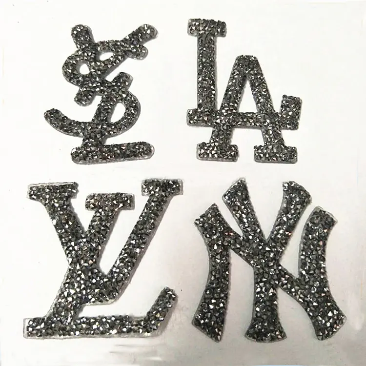 High End Hand Kralen Strass Brief M Patch Strass Designer Rhinestone Decal Crystal Voor Kledingstuk Decoratie
