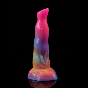 2022 Luminous Monster Sex Toy Multi-color Gorgeous Glow in Dark Silicone Realistic <b>Dildo</b> Panties for Woman - Product Image 5
