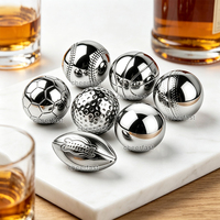 Pierres à whisky réutilisables en métal en forme de balles de golf, de basket-ball et autres types de ballons de sport, en acier inoxydable 304