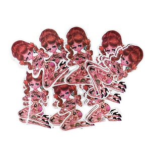 Tùy chỉnh chết cắt vinyl dán in ấn dính PVC in ấn nhãn Nụ Hôn cắt phim hoạt hình chết cắt Logo dán cho cô gái - Product Image 2