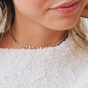 Collana Girocollo a Catena Placcata in Oro EManco Accessori di Stile di Moda Semplici in <span class=keywords><strong>Acciaio</strong></span> al Titanio 316L Catena per Clavicola - Product Image 2
