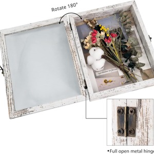 Shadow Box <b>Frame</b> Rectangle <b>White</b> Handmade Storage Display Case For Dried Flowers Butterfly Specimens Eyeshadow Palette - Product Image 4