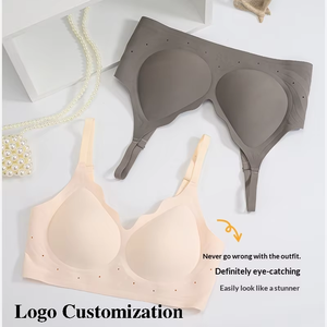 Reggiseno personalizzabile senza cuciture, sottile, a tinta unita, da <span class=keywords><strong>donna</strong></span>, per <span class=keywords><strong>seno</strong></span> piccolo, effetto push-up, con colla in gel, senza ferretto, anti-cedimento - Product Image 1