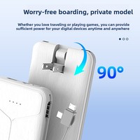 Batterie externe légère personnalisée en plastique de 10000 mAh à charge rapide, multi-sorties, avec câble et prise, logo personnalisé, vente en gros