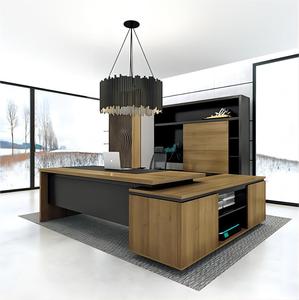 Luxury <strong>Solid</strong> <strong>Wood</strong> Modern Executive Office <strong>Desk</strong> with Storage Drawers Cable Management Large Workstation CEO Chairman - Product Image 1