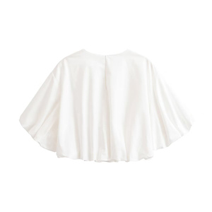 SHENZHU Camicette da Donna Estate 2026 Nuova Moda Casual Bianche <span class=keywords><strong>a</strong></span> <span class=keywords><strong>Maniche</strong></span> Corte Dolci <span class=keywords><strong>a</strong></span> <span class=keywords><strong>Palloncino</strong></span> in Chiffon Top Chic Femminile - Product Image 6