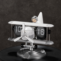 Saut de temps Quartz bureau automatique mécanique horloge de bureau Design moderne lumineux créatif avion forme décorations de bureau