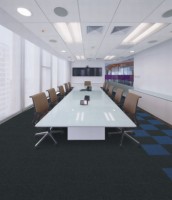 Moquette de bureau en nylon de couleur unie 50*50cm, carreaux de moquette de sol modernes avec dos en PVC