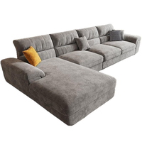 Canapé d'angle en tissu chenille de luxe moderne et minimaliste, avec housse amovible et lavable, pour salon, modèle Ruisha