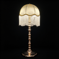 Lampe de table ZKAI pour centre de table de mariage, abat-jour en tissu à franges ivoire de style victorien, support en métal doré pour événements et fêtes