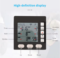 Máquina de Remo Ajustable para Gimnasio Comercial, Remo Plegable con Resistencia al Viento y Monitor LCD para Uso Doméstico