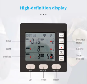 Équipement de fitness pour salle de sport commercial, rameur réglable, pliable, à résistance au vent, avec écran LCD pour usage domestique - Product Image 5