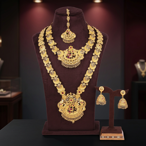 Joyería de Moda al por Mayor, Collares Combinados Mini y Largos con Baño de Oro de 14K, 18K y 24K, Diseño Tradicional, Conjunto de Joyería para Bodas - Product Image 3