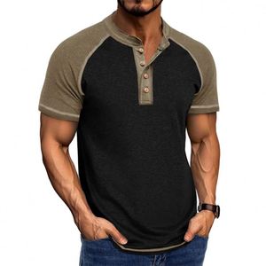 Camisetas Personalizadas de Manga Corta con Botones y Cuello Redondo para Hombre, Camisetas Vintage de Estilo Urbano Extra Grandes Personalizables para Hombre - Product Image 5
