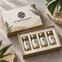 Boîte plate en papier d'art très vendue, emballage cosmétique personnalisé pour 4 ensembles de flacons de peptides