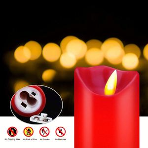 เทียน LED ไร้เปลวไฟสีแดง ชุด 5 ชิ้น ใช้แบตเตอรี่ พร้อมรีโมทคอนโทรล สำหรับตกแต่งงานปาร์ตี้วาเลนไทน์คริสต์มาส - Product Image 4