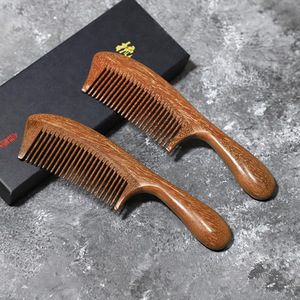 Peine de madera de sándalo rojo, tamaño grande, para masaje, cuidado del cabello, uso doméstico, peine de madera para mujeres, niños y adultos - Product Image 3