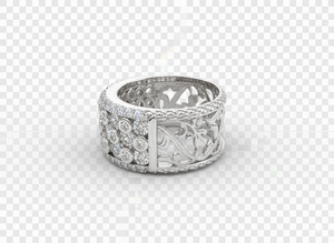 925 <b>Silver</b> Diamond <b>Ring</b> Vintage Filigree Band Luxury Designer <b>Ring</b> Micro Pave Wedding Jewelry <b>Statement</b> Anniversary <b>Ring</b> - Product Image 3