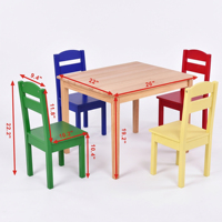 Ensemble table et chaises en bois pour maternelle, mobilier de classe pour garderie, crèche, centre de soins aux enfants, espace d'apprentissage précoce