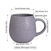 Moderne BPA-vrije, lekvrije, vaatwasmachinebestendige, matte 200ml steengoed keramische koffiemok met minimalistisch design, geschikt als cadeau.
