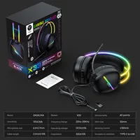 ONIKUMA X33 Headset Gaming ringan RGB, headphone berkabel USB/tipe-c pemutar PC PS4 dengan mikrofon fleksibel HD untuk game komputer