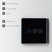 Interrupteur mural Alexa Zigbee 3.0 3 voies pour appareils électroménagers intelligents, compatible Zigbee UK, Tuya