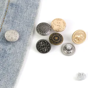 Manufacturer High Quality Custom Logo Embossed Metal Jeans Button For Clothes