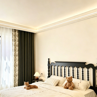 Plafond Courbé Minimaliste Bauhaus, Ligne de Plafond en Plâtre Double Couche avec Éclairage Ascendant