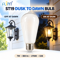 Ampoule LED ST19 blanc chaud, du crépuscule à l'aube, 7W 800LM E26, verre dépoli, avec capteur automatique, pour porche, garage, extérieur, UL CUL