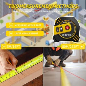 Cinta Métrica Láser Profesional de 80M de Largo Alcance, Medidor Digital para Inspección de Ingeniería SG SURGOAL-T2-Red-80m Portátil - Product Image 3