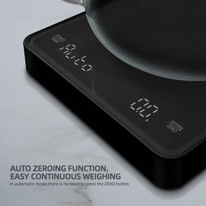 화이트 블랙 유리 전자 계량 저울 3kg 디지털 충전식 커피 저울 타이머 0.1 그램 - Product Image 5