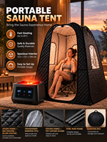 Tenda Sauna Uap Kering Bulat Motif Titik Dua Warna, Pod Sauna Portabel untuk Spa Rumah OEM