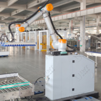 Robot collaboratif LWT pour l'emballage adaptatif de cartons, palettisation de plusieurs barils et canettes, évier en acier inoxydable pour la post-production alimentaire