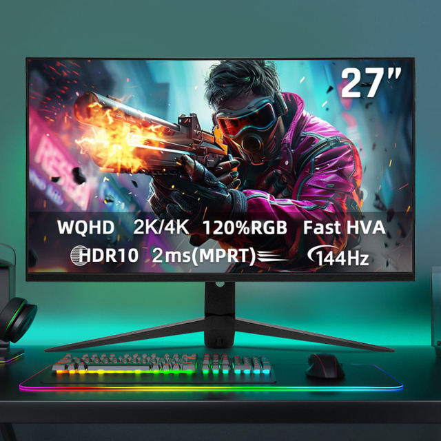 75Hz 144Hz Monitors Frameless Lcd Moniteur Pc Computer Curved Flat Screen 27 Inch Gaming Monitor