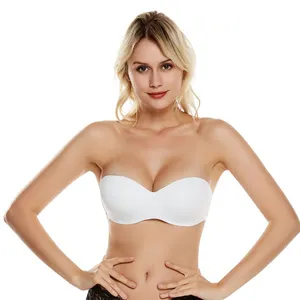 Large Size bra strapless non-slip beauty back bra thin half cup seamless invisible dress underwear invisible bra large size