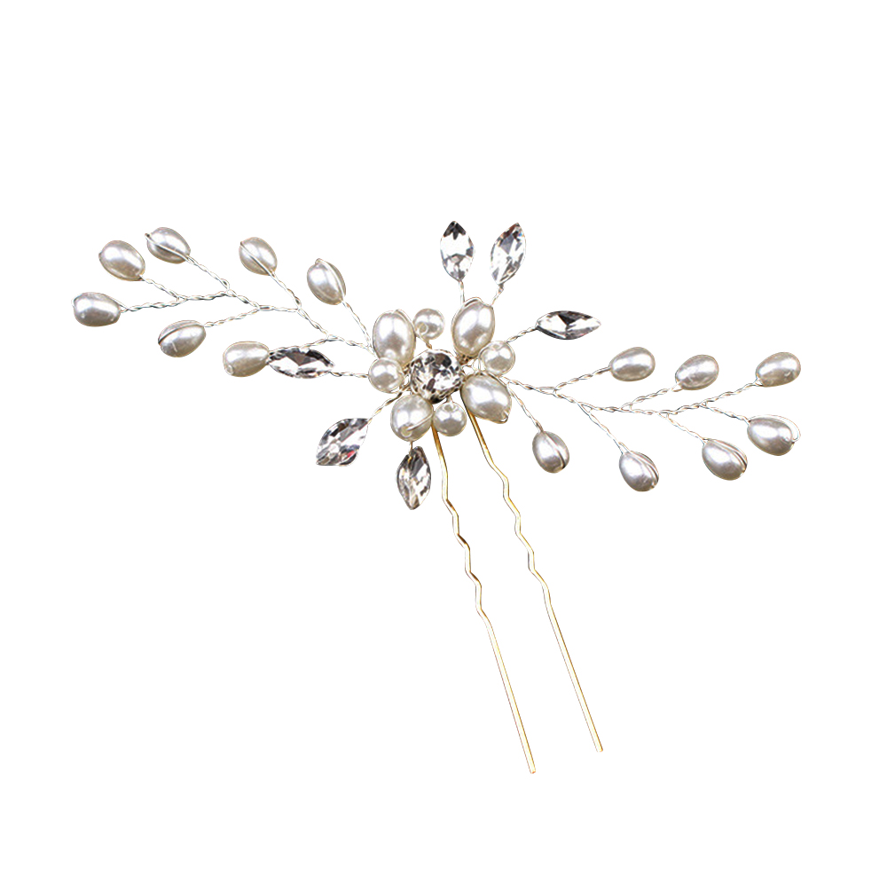 Свадебная шпилька для волос ручной работы с кристаллами и цветами