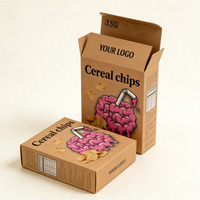 Boîte à collation personnalisée en papier kraft biodégradable, vente en gros, boîte d'emballage pour céréales de petit-déjeuner, boîtes à céréales personnalisées