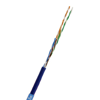 Venta de fábrica Cat5 Cat5e LAN Cable UTP 24AWG PVC chaqueta interior PE chaqueta exterior negro HSYY5 Cable de red 305M
