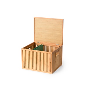 Cesta de almacenamiento de bambú al por mayor con tapa, cesta de almacenamiento de calidad de exportación, muy vendida. - Product Image 3