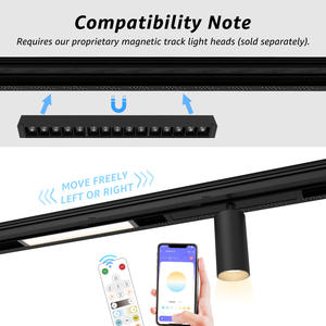 Kit d'éclairage sur rail magnétique moderne Rail 4 fils encastré en aluminium Rail d'éclairage LED 24V Basse Tension Rail Plafond (39.4 pouces) - Product Image 6
